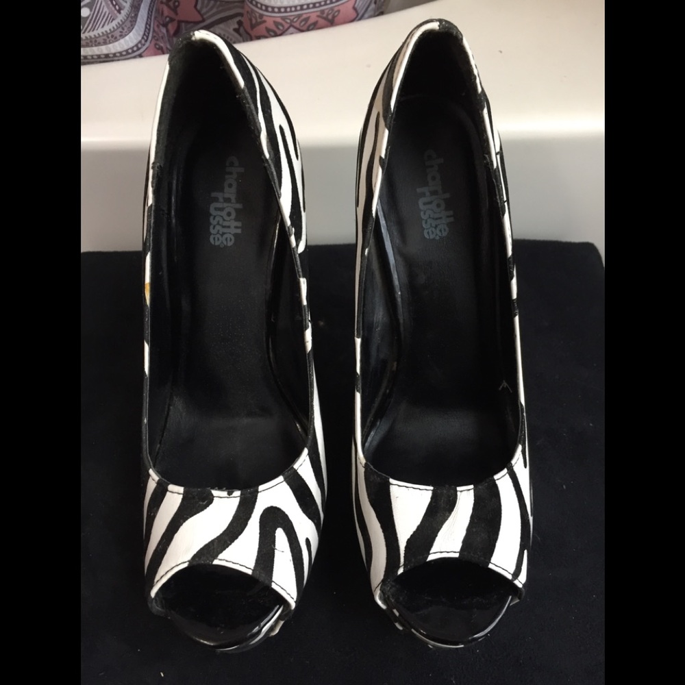 Zebra print heels